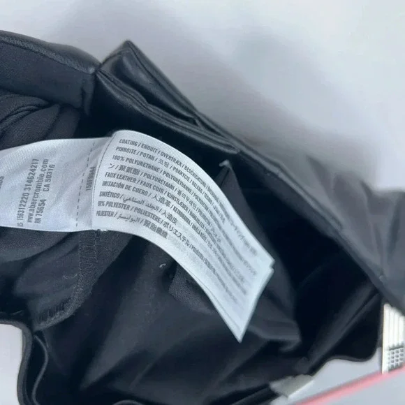 Abercrombie & Fitch Vegan Leather Black Pants Curve Love High Rise Flare Bootcut - Picture 8 of 11